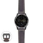 g.d2a.p560a Main Dark Brown StrapsCo DASSARI Salvage Thick Padded Distressed Italian Leather Watch Band Strap with Matte Black Buckle