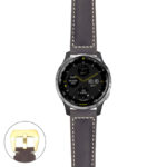 g.d2a.p560a Main Dark Brown StrapsCo DASSARI Salvage Thick Padded Distressed Italian Leather Watch Band Strap with Yellow Gold Buckle