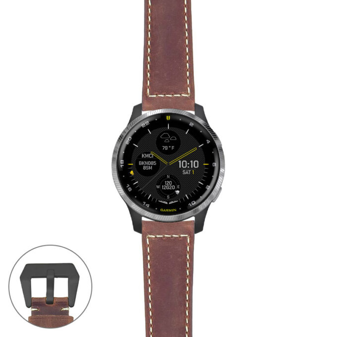 g.d2a.p560a Main Rust StrapsCo DASSARI Salvage Thick Padded Distressed Italian Leather Watch Band Strap with Matte Black Buckle