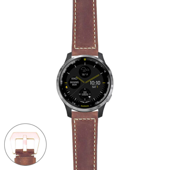 g.d2a.p560a Main Rust StrapsCo DASSARI Salvage Thick Padded Distressed Italian Leather Watch Band Strap with Rose Gold Buckle