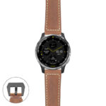 g.d2a.p560a Main Tan StrapsCo DASSARI Salvage Thick Padded Distressed Italian Leather Watch Band Strap with Matte Black Buckle