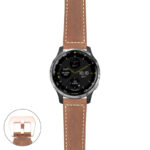 g.d2a.p560a Main Tan StrapsCo DASSARI Salvage Thick Padded Distressed Italian Leather Watch Band Strap with Rose Gold Buckle