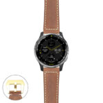 g.d2a.p560a Main Tan StrapsCo DASSARI Salvage Thick Padded Distressed Italian Leather Watch Band Strap with Yellow Gold Buckle