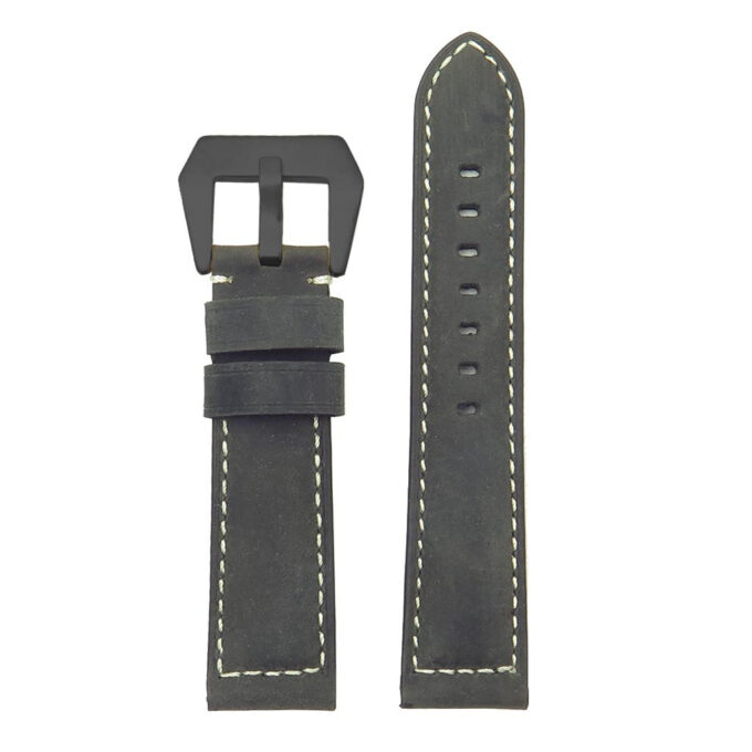 g.d2a.p560a Up Black StrapsCo DASSARI Salvage Thick Padded Distressed Italian Leather Watch Band Strap with Matte Black Buckle