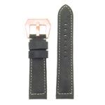 g.d2a.p560a Up Black StrapsCo DASSARI Salvage Thick Padded Distressed Italian Leather Watch Band Strap with Rose Gold Buckle