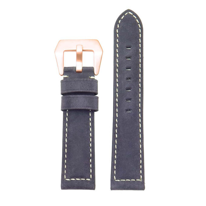 g.d2a.p560a Up Blue StrapsCo DASSARI Salvage Thick Padded Distressed Italian Leather Watch Band Strap with Rose Gold Buckle