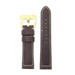 g.d2a.p560a Up Dark Brown StrapsCo DASSARI Salvage Thick Padded Distressed Italian Leather Watch Band Strap with Yellow Gold Buckle