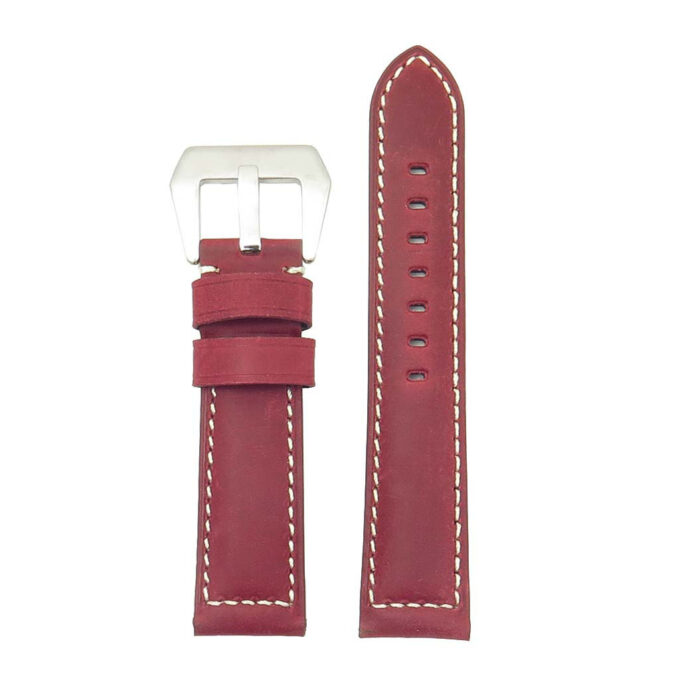 g.d2a.p560a Up Red StrapsCo DASSARI Salvage Thick Padded Distressed Italian Leather Watch Band Strap with Silver Buckle