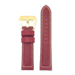 g.d2a.p560a Up Red StrapsCo DASSARI Salvage Thick Padded Distressed Italian Leather Watch Band Strap with Yellow Gold Buckle