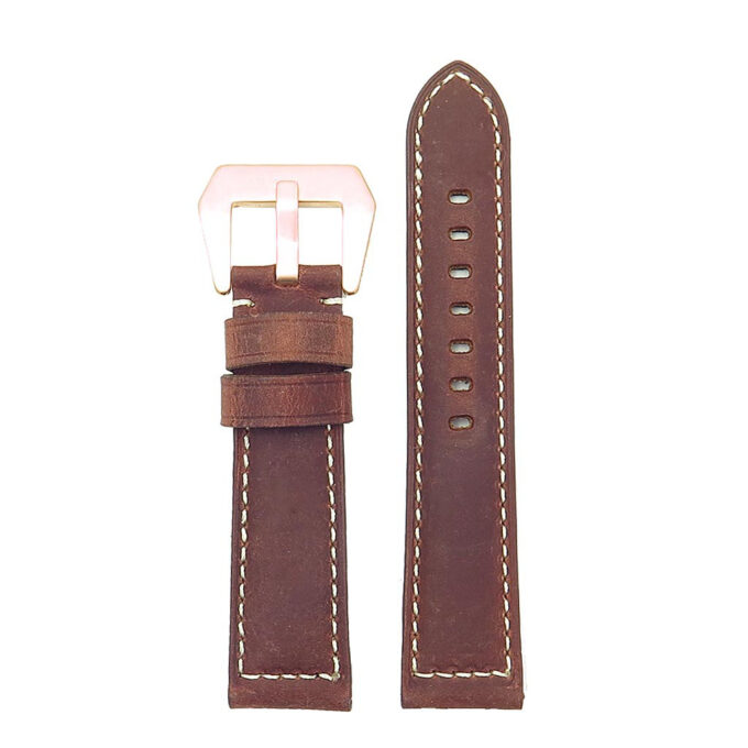 g.d2a.p560a Up Rust StrapsCo DASSARI Salvage Thick Padded Distressed Italian Leather Watch Band Strap with Rose Gold Buckle