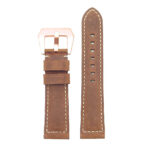 g.d2a.p560a Up Tan StrapsCo DASSARI Salvage Thick Padded Distressed Italian Leather Watch Band Strap with Rose Gold Buckle