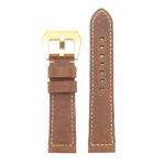 g.d2a.p560a Up Tan StrapsCo DASSARI Salvage Thick Padded Distressed Italian Leather Watch Band Strap with Yellow Gold Buckle