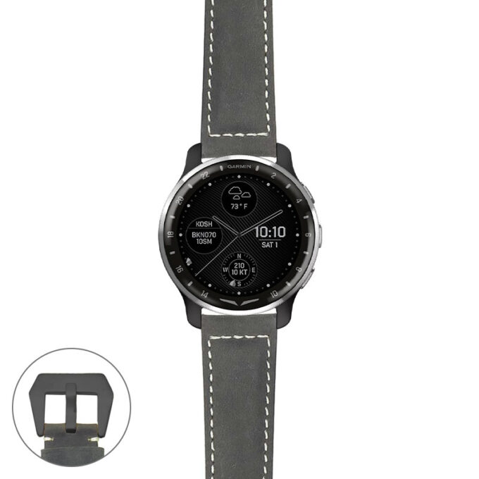 g.dax10.p560a Main Black StrapsCo DASSARI Salvage Thick Padded Distressed Italian Leather Watch Band Strap with Matte Black Buckle