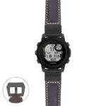 g.dg1.p560a Main Dark Brown StrapsCo DASSARI Salvage Thick Padded Distressed Italian Leather Watch Band Strap with Matte Black Buckle