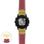 g.dg1.p560a Main Red StrapsCo DASSARI Salvage Thick Padded Distressed Italian Leather Watch Band Strap with Yellow Gold Buckle