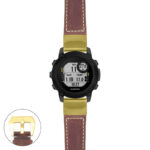 g.dg1.p560a Main Rust StrapsCo DASSARI Salvage Thick Padded Distressed Italian Leather Watch Band Strap with Yellow Gold Buckle