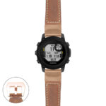 g.dg1.p560a Main Tan StrapsCo DASSARI Salvage Thick Padded Distressed Italian Leather Watch Band Strap with Rose Gold Buckle