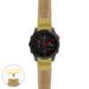 g.ep2.p560a Main Beige StrapsCo DASSARI Salvage Thick Padded Distressed Italian Leather Watch Band Strap with Yellow Gold Buckle