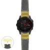 g.ep2.p560a Main Black StrapsCo DASSARI Salvage Thick Padded Distressed Italian Leather Watch Band Strap with Yellow Gold Buckle