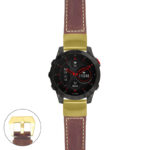 g.ep2.p560a Main Rust StrapsCo DASSARI Salvage Thick Padded Distressed Italian Leather Watch Band Strap with Yellow Gold Buckle