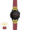 g.f5.p560a Main Red StrapsCo DASSARI Salvage Thick Padded Distressed Italian Leather Watch Band Strap with Yellow Gold Buckle