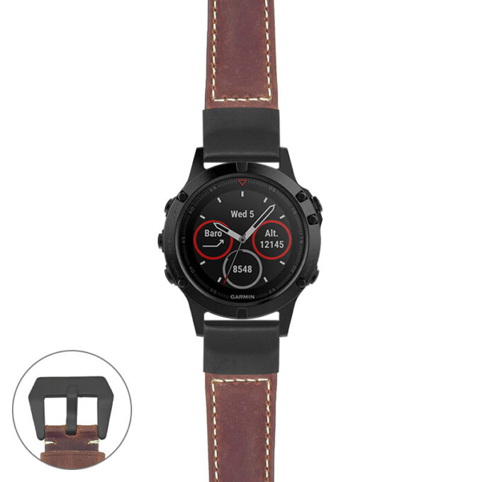 g.f5.p560a Main Rust StrapsCo DASSARI Salvage Thick Padded Distressed Italian Leather Watch Band Strap with Matte Black Buckle