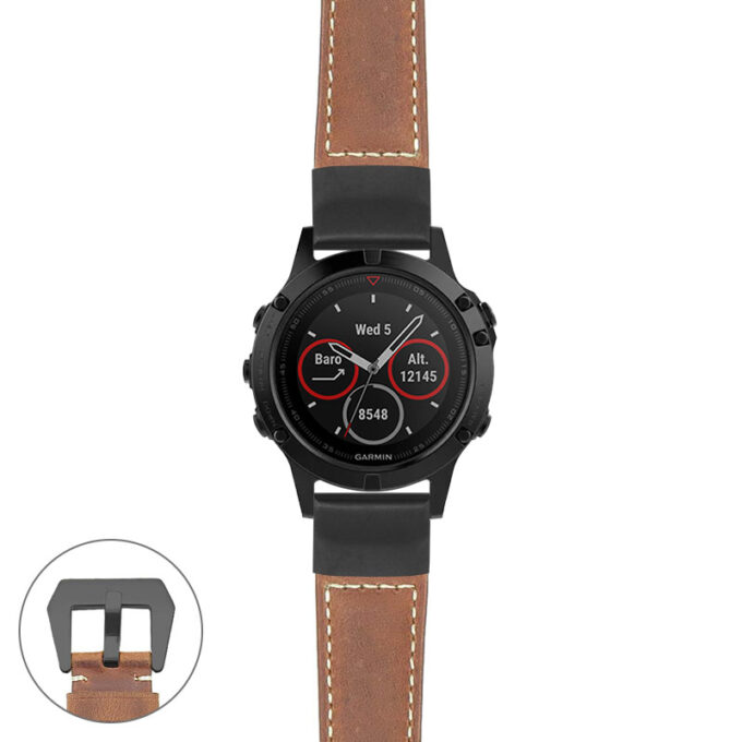 g.f5.p560a Main Tan StrapsCo DASSARI Salvage Thick Padded Distressed Italian Leather Watch Band Strap with Matte Black Buckle