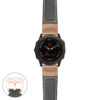 g.f6.p560a Main Black StrapsCo DASSARI Salvage Thick Padded Distressed Italian Leather Watch Band Strap with Rose Gold Buckle