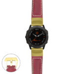 g.f6.p560a Main Red StrapsCo DASSARI Salvage Thick Padded Distressed Italian Leather Watch Band Strap with Yellow Gold Buckle