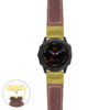 g.f6.p560a Main Rust StrapsCo DASSARI Salvage Thick Padded Distressed Italian Leather Watch Band Strap with Yellow Gold Buckle