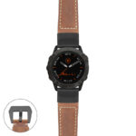 g.f6.p560a Main Tan StrapsCo DASSARI Salvage Thick Padded Distressed Italian Leather Watch Band Strap with Matte Black Buckle