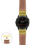 g.f6.p560a Main Tan StrapsCo DASSARI Salvage Thick Padded Distressed Italian Leather Watch Band Strap with Yellow Gold Buckle