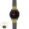 g.f7.p560a Main Black StrapsCo DASSARI Salvage Thick Padded Distressed Italian Leather Watch Band Strap with Yellow Gold Buckle