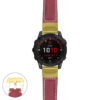 g.f7.p560a Main Red StrapsCo DASSARI Salvage Thick Padded Distressed Italian Leather Watch Band Strap with Yellow Gold Buckle