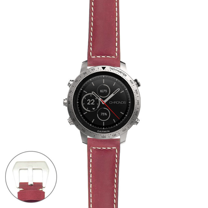 g.fch.p560a Main Red StrapsCo DASSARI Salvage Thick Padded Distressed Italian Leather Watch Band Strap with Silver Buckle