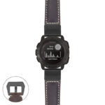 g.i.p560a Main Dark Brown StrapsCo DASSARI Salvage Thick Padded Distressed Italian Leather Watch Band Strap with Matte Black Buckle