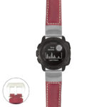 g.i.p560a Main Red StrapsCo DASSARI Salvage Thick Padded Distressed Italian Leather Watch Band Strap with Silver Buckle