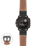 g.i.p560a Main Tan StrapsCo DASSARI Salvage Thick Padded Distressed Italian Leather Watch Band Strap with Matte Black Buckle