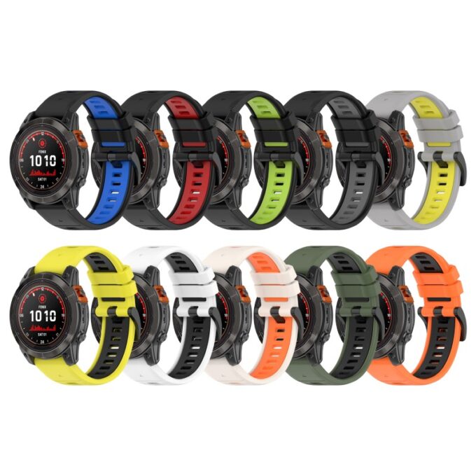 g.r80 All Color StrapsCo Colorblock Endurance Watch Band Strap for Garmin Fenix 7 Pro 7S Pro 7X Pro