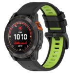 g.r80.1.11 Front Black & Green StrapsCo Colorblock Endurance Watch Band Strap for Garmin Fenix 7 Pro 7S Pro 7X Pro