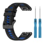 g.r80.1.5 Black & Blue StrapsCo Colorblock Endurance Watch Band Strap for Garmin Fenix 7 Pro 7S Pro 7X Pro