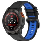 g.r80.1.5 Front Black & Blue StrapsCo Colorblock Endurance Watch Band Strap for Garmin Fenix 7 Pro 7S Pro 7X Pro