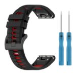 g.r80.1.6 Black & Red StrapsCo Colorblock Endurance Watch Band Strap for Garmin Fenix 7 Pro 7S Pro 7X Pro