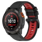 g.r80.1.6 Front Black & Red StrapsCo Colorblock Endurance Watch Band Strap for Garmin Fenix 7 Pro 7S Pro 7X Pro