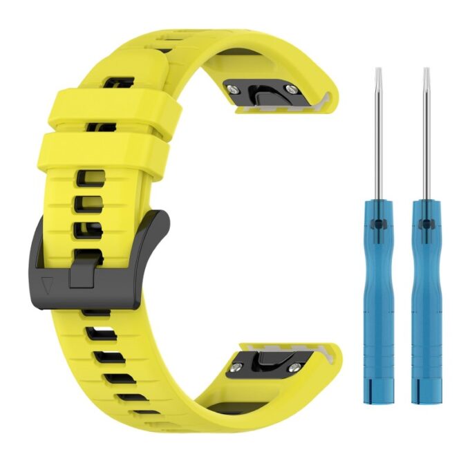 g.r80.10.1 Yellow & Black StrapsCo Colorblock Endurance Watch Band Strap for Garmin Fenix 7 Pro 7S Pro 7X Pro