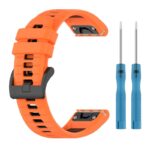 g.r80.12.1 Orange & Black StrapsCo Colorblock Endurance Watch Band Strap for Garmin Fenix 7 Pro 7S Pro 7X Pro