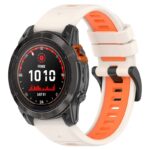 g.r80.22.12 Front White & Orange StrapsCo Colorblock Endurance Watch Band Strap for Garmin Fenix 7 Pro 7S Pro 7X Pro