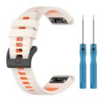 g.r80.22.12 White & Orange StrapsCo Colorblock Endurance Watch Band Strap for Garmin Fenix 7 Pro 7S Pro 7X Pro