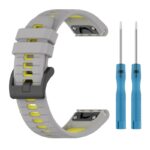 g.r80.7.10 Grey & Yellow StrapsCo Colorblock Endurance Watch Band Strap for Garmin Fenix 7 Pro 7S Pro 7X Pro