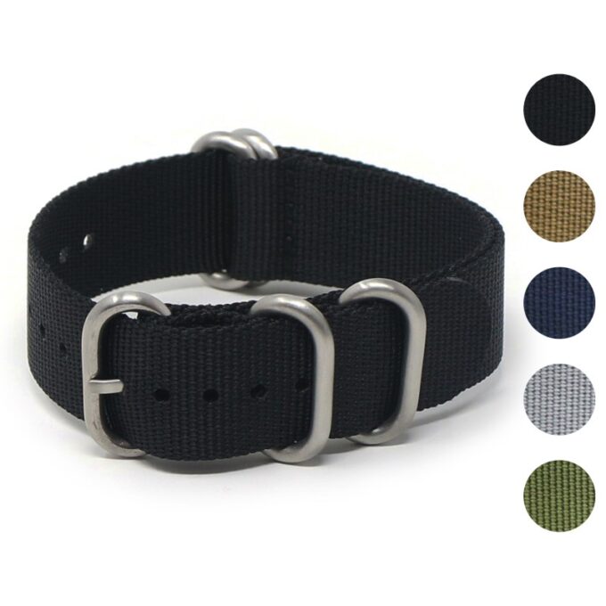 nt17.1 Gallery Black StrapsCo Tactical Nylon One Piece Military Watch Band Strap 20mm 22mm 24mm